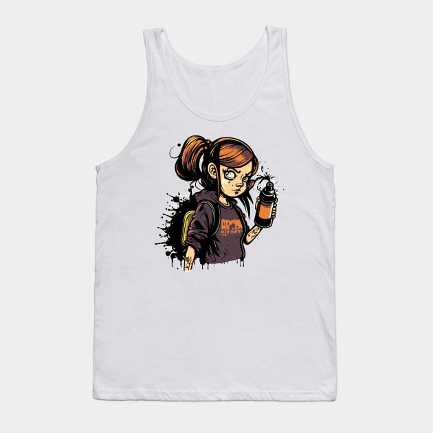 Girl with Spraycan Tank Top by pxdg